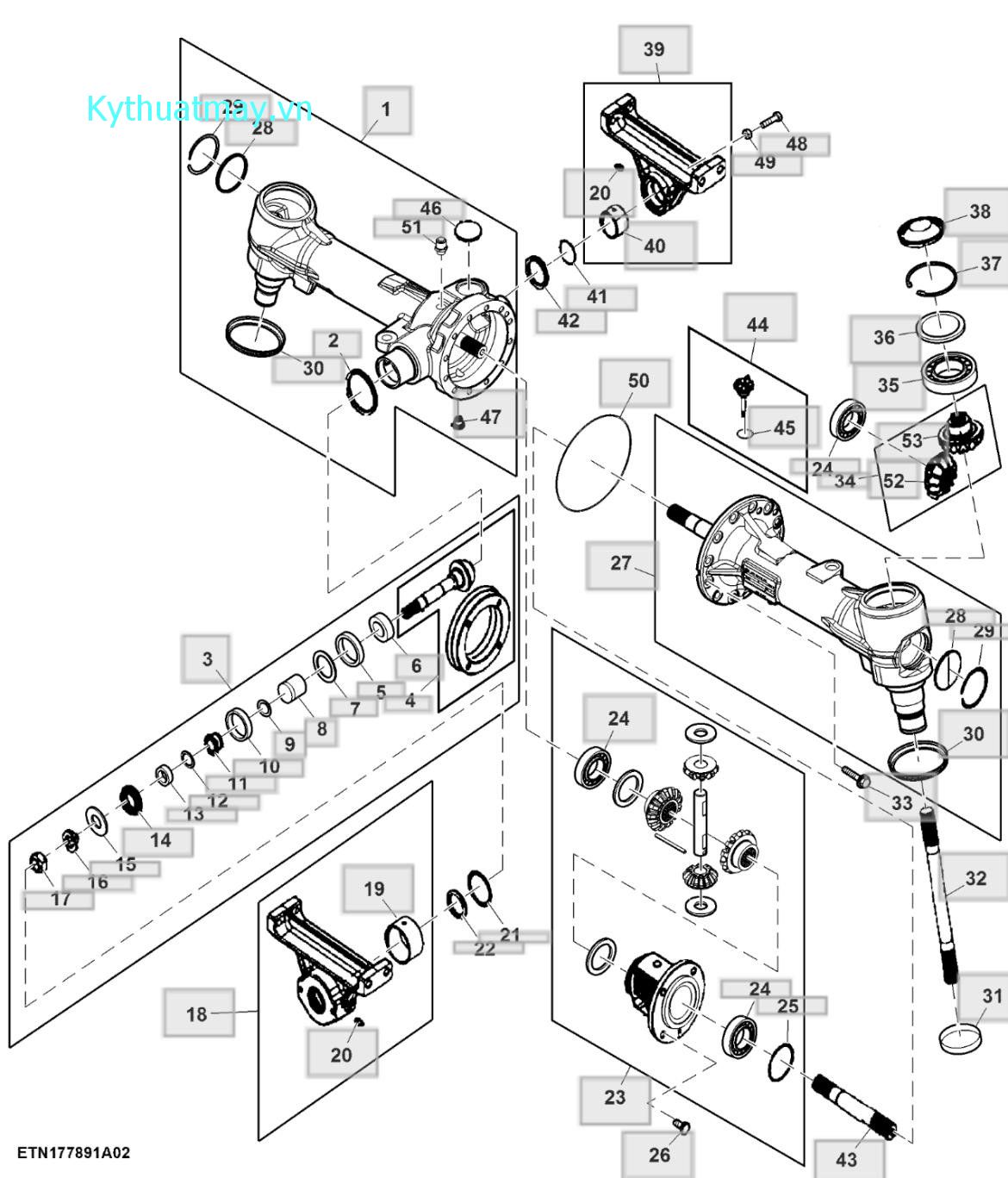 Truyền động vi sai, trục trước - ST889085